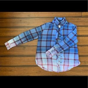 Blue Button front plaid top from AJO
